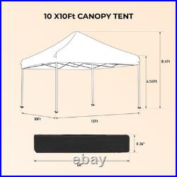 10x10 Pop Up Gazebo Canopy Tent with Removable Sidewalls & Windows, 4 Sand Bags