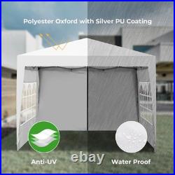 10x10 Pop Up Gazebo Canopy Tent with Removable Sidewalls & Windows, 4 Sand Bags