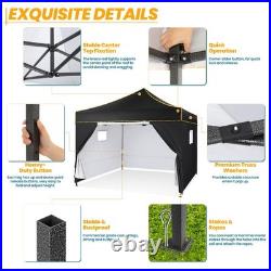 10x10 Pop up Canopy Heavy Duty Commercial Instant Vendor Tent with 4 Sidewalls