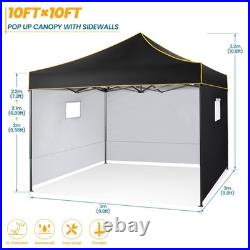 10x10 Pop up Canopy Heavy Duty Commercial Instant Vendor Tent with 4 Sidewalls