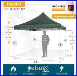 10x10 Pop up Canopy Heavy Duty Gazebo Waterproof Commercial Tent with 4 Sandbag