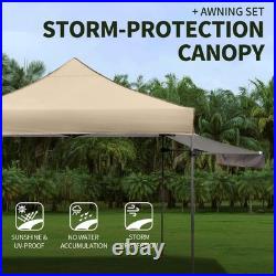 10x10 Pop up Canopy Tent with Awning Easy up Canopy with Wheel Bag Heavy Duty