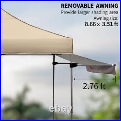 10x10 Pop up Canopy Tent with Awning Easy up Canopy with Wheel Bag Heavy Duty