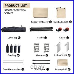 10x10 Pop up Canopy Tent with Awning Easy up Canopy with Wheel Bag Heavy Duty