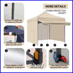 10x10 Pop up Canopy Tent with Awning Easy up Canopy with Wheel Bag Heavy Duty