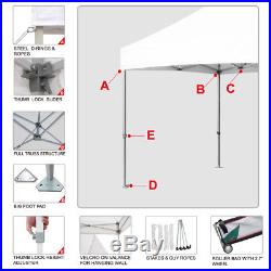 10x10 White Commercial EZ Pop Up Canopy Event Outdoor Gazebo Vendor Shelter Tent