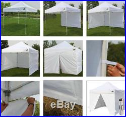 10x10 White EZ POP Up Canopy Instant Gazebo Commercial Show Tent withwalls +Bags