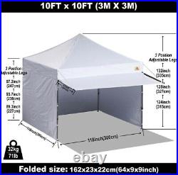 10x10 ft EZ Pop Up Canopy Outdoor Wedding Party Tent Garden Event Shelter White