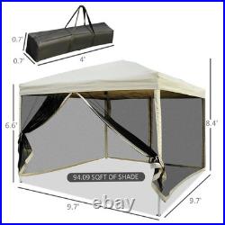 10x10 ft EZ Pop Up Party Tent with Sidewalls Outdoor Garden Patio Instant Screen