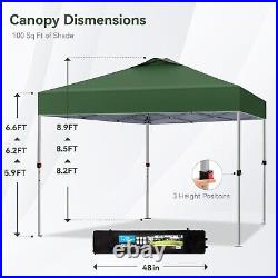 10x10 ft Pop Up Canopy Tent Folding Gazebo Party Tent Adjustable Height Outdoor