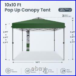 10x10 ft Pop Up Canopy Tent Folding Gazebo Party Tent Adjustable Height Outdoor