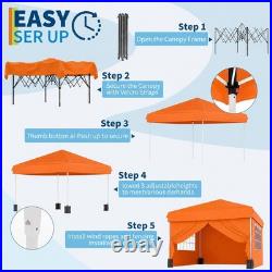 10x10 ft Pop Up Canopy Tent Instant Outdoor Portable Canopy Window Sidewalls