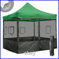 10x10 ft Pop Up Canopy Tent Mesh Oxford Sidewall Instant Folding Vendor Green