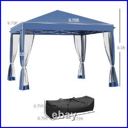 10x10 ft Pop Up Patio Canopy Tent with Sidewalls Outdoor Patio Screen House Room