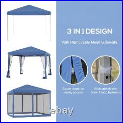 10x10 ft Pop Up Patio Canopy Tent with Sidewalls Outdoor Patio Screen House Room