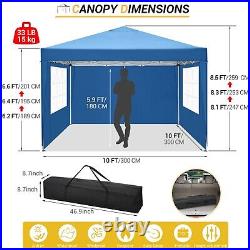 10x10FT Commercial Pop UP Canopy Party Tent Folding Waterproof Gazebo Heavy Duty