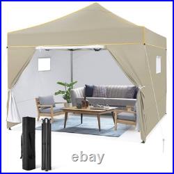 10x10FT Outdoor Pop Up Canopy Tent With Sidewalls, Heavy Duty Gazebo Waterproof