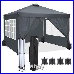 10x10FT Outdoor Pop Up Canopy Tent With Sidewalls, Heavy Duty Gazebo Waterproof#