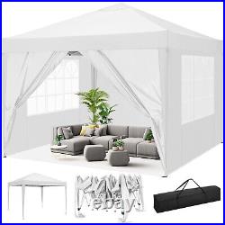 10x10FT Outdoor Pop-Up Canopy Tent With Sidewalls, Heavy Duty Gazebo Waterproof/