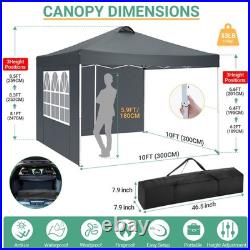 10x10FT Outdoor Pop Up Canopy Tent With Sidewalls, Heavy Duty Gazebo Waterproof#