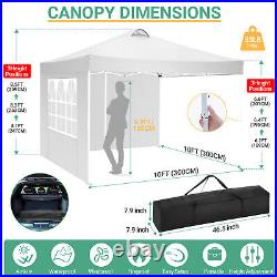 10x10FT Outdoor Pop-Up Canopy Tent With Sidewalls, Heavy Duty Gazebo Waterproof