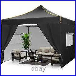 10x10FT Outdoor Pop-Up Canopy Tent With Sidewalls, Heavy Duty Gazebo Waterproof\