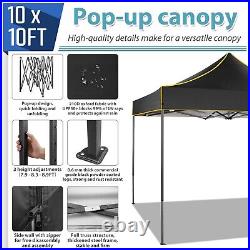 10x10FT Outdoor Pop-Up Canopy Tent With Sidewalls, Heavy Duty Gazebo Waterproof#