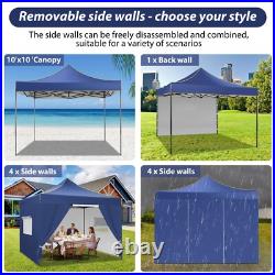 10x10FT Outdoor Pop Up Canopy Tent With Sidewalls, Heavy Duty Gazebo Waterproof
