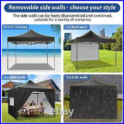 10x10FT Outdoor Pop-Up Canopy Tent With Sidewalls, Heavy Duty Gazebo Waterproof\