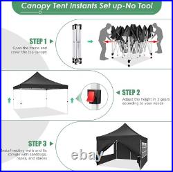 10x10FT Pop Up Canopy Tent with 4 Removable Sidewalls Outdoor Canopy for Parties