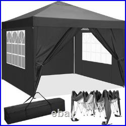 10x10FT Pop Up Canopy Tent with 4 Removable Sidewalls Waterproof Commercial NEW