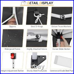 10x10FT Pop Up Canopy Tent with 4 Removable Sidewalls Waterproof Commercial NEW
