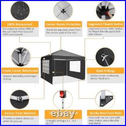 10x10FT Pop Up Canopy Tent with 4 Removable Sidewalls Waterproof Commercial NEW