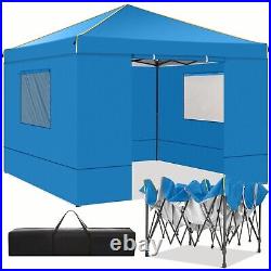 10x10FT Pop Up Canopy Tent with 4 Removable Sidewalls Waterproof Instant Gazebo