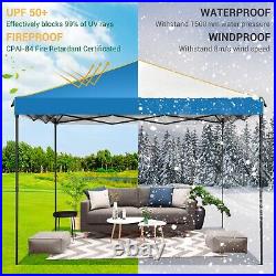 10x10FT Pop Up Canopy Tent with 4 Removable Sidewalls Waterproof Instant Gazebo