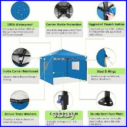 10x10FT Pop Up Canopy Tent with 4 Removable Sidewalls Waterproof Instant Gazebo