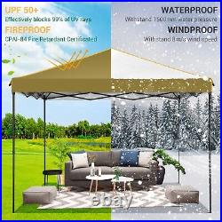 10x10FT Pop Up Canopy Tent with 4 Removable Sidewalls, Waterproof Instant Gazebo #