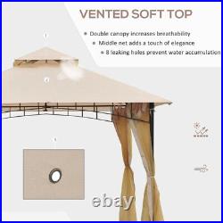 10x10ft Beige Outdoor Patio Gazebo Canopy Tent Garden Shade Shelter Awning