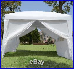 10x10ft Easy Pop Up Party Tent Gazebo Marquee Canopy with 4 Removable Sidewalls