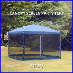 10x10ft Folding EZ Pop up Canopy Gazebo Netting Screen House Party Tent 3 Height