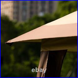 10x10ft Gazebo Canopy Pop-up Sunshade UV Double Vented Roof Waterproof Rustproof