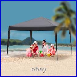 10x10ft Outdoor Pop Up Canopy Instant Canopy Tent with 4 Sidewalls Dark Grey