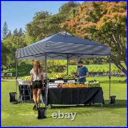 10x10ft Pop Up Canopy Beach Tent with One Push Setup Outdoor Sun Shade Gazebo