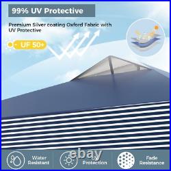 10x10ft Pop Up Canopy Beach Tent with One Push Setup Outdoor Sun Shade Gazebo