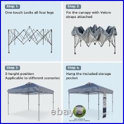 10x10ft Pop Up Canopy Beach Tent with One Push Setup Outdoor Sun Shade Gazebo