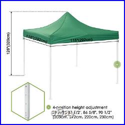 10x10ft Pop Up Canopy Folding Gazebo Tent 420D Campus Shelter with Carry Bag