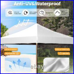 10x10ft Pop Up Canopy Heavy Duty Waterproof UPF 50+ Party Tent with 4 Sidewalls