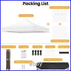 10x10ft Pop Up Canopy Heavy Duty Waterproof UPF 50+ Party Tent with 4 Sidewalls