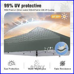 10x10ft Pop Up Canopy Tent, Easy Up Instant Outdoor Canopy with Vented Top Gray