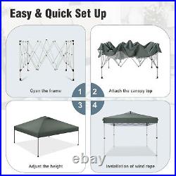 10x10ft Pop Up Canopy Tent, Easy Up Instant Outdoor Canopy with Vented Top Gray